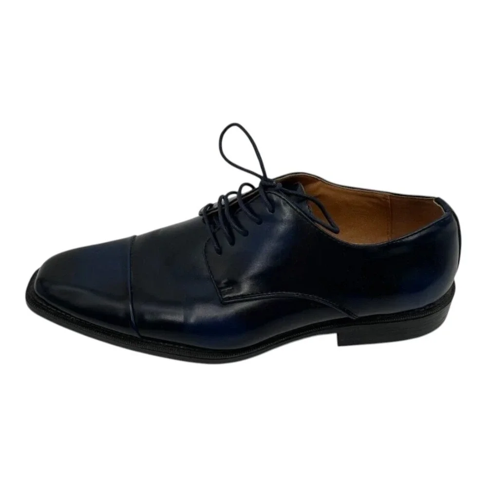 Antonio Mazzetti Troy Mens Lace Up Loafer Size 9M Navy Blue Black Two Tone Upper